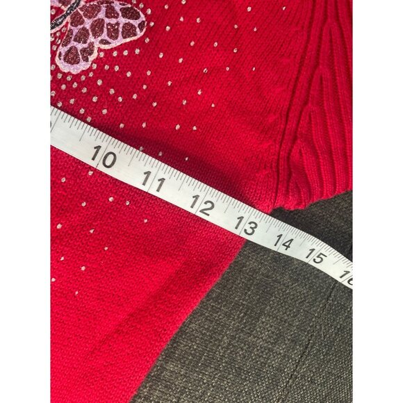 Wild and Free Red Baby Doll Cropped Fitted Short Sleeve Butterfly Sweater - Picture 7 of 9